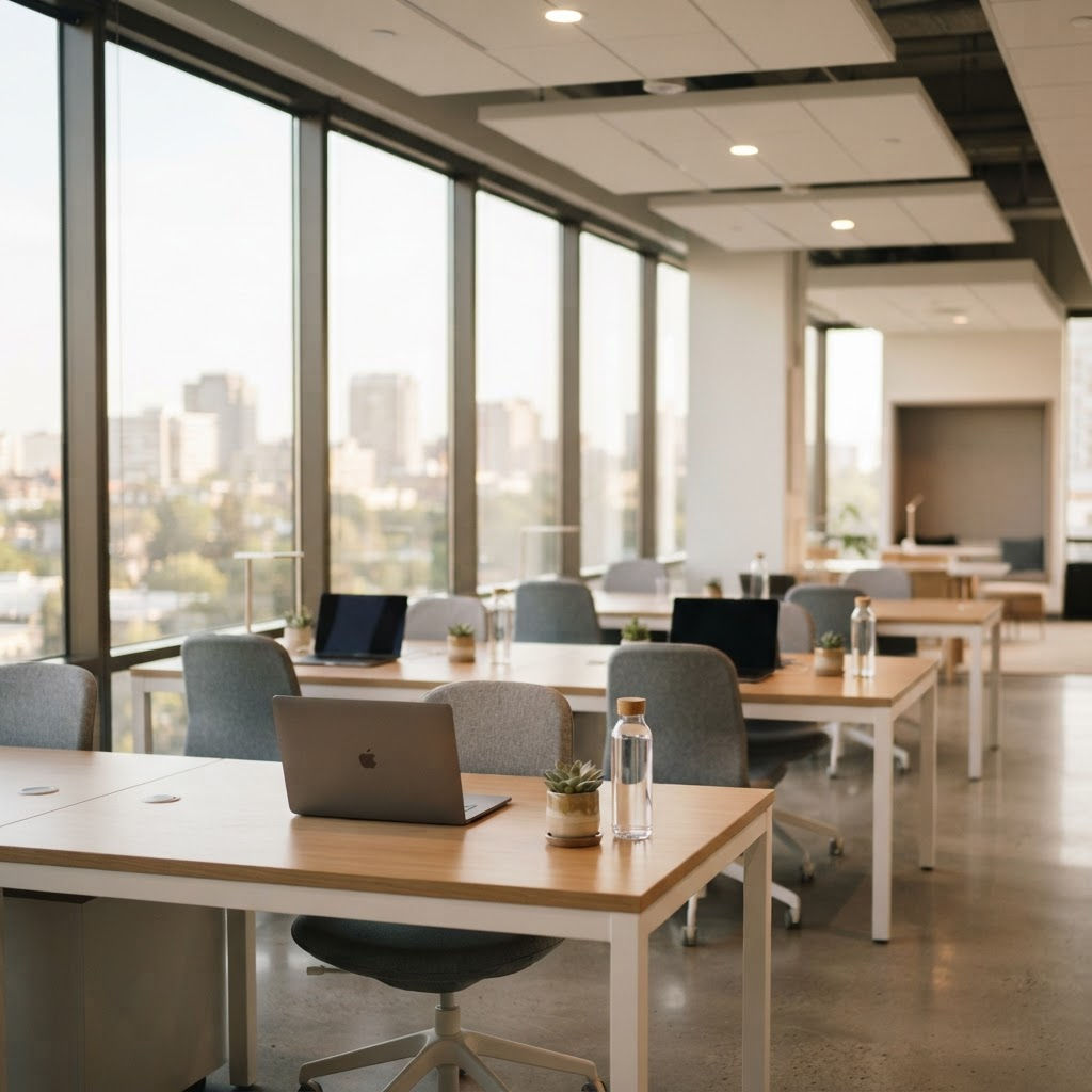 Bright modern office workspace
